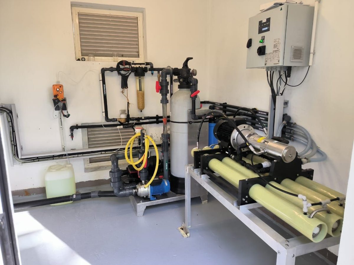 Rack de membranes d'osmose inverse d'une station Renewable Water NC